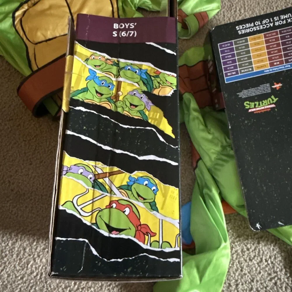 2 New Teenage Mutant Ninja Turtles Costumes  Leo Raph Mic Don Small & Med - Picture 10 of 14